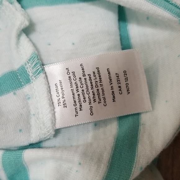 (L) T by Talbots Striped Keyhole Cut Out Beach Casual Loungewear Leisure Modern - Picture 5 of 6